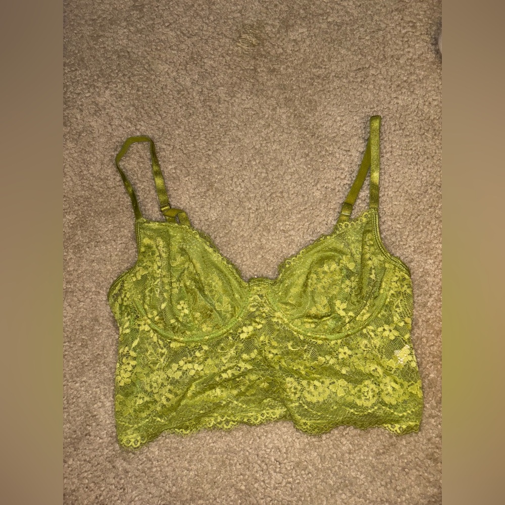 Lime green wired bralette size medium